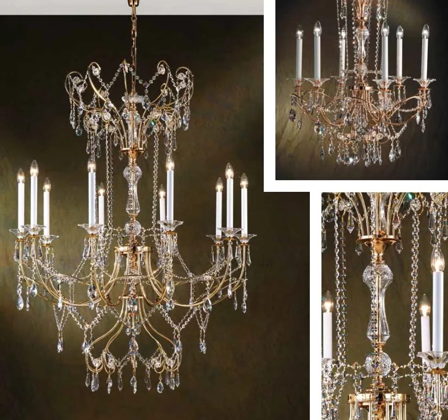Candelabru de lux cristal Swarovski Katharina 55cm 24K gold plated