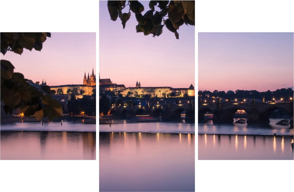 Tablou cu palatul din Praga și Vltava (90x60 cm)