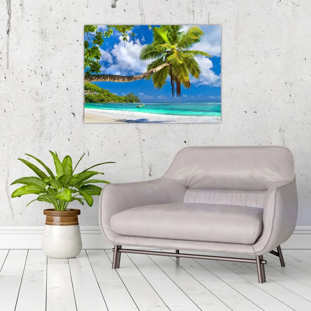 Tablou pe sticlă - Seychelles (70x50 cm)