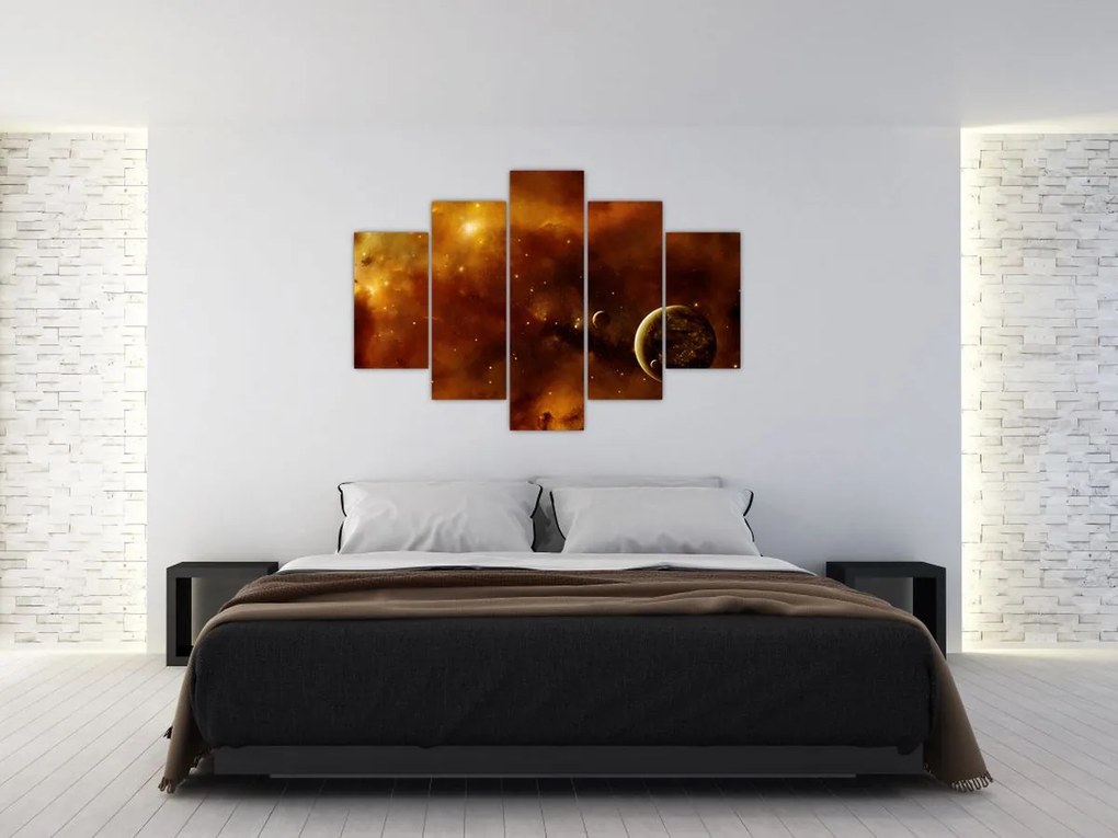 Tablou - Planete cu nebuloasă (150x105 cm)