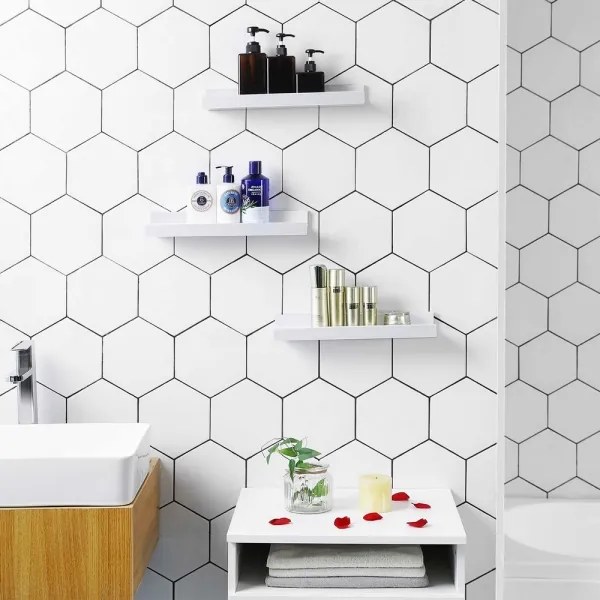 Set de 3 rafturi de perete SHELFY, albe