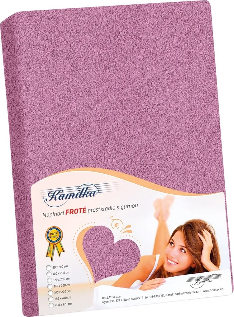 Cearşaf din bumbac fin Kamilka, violet închis, 140 x 200 cm