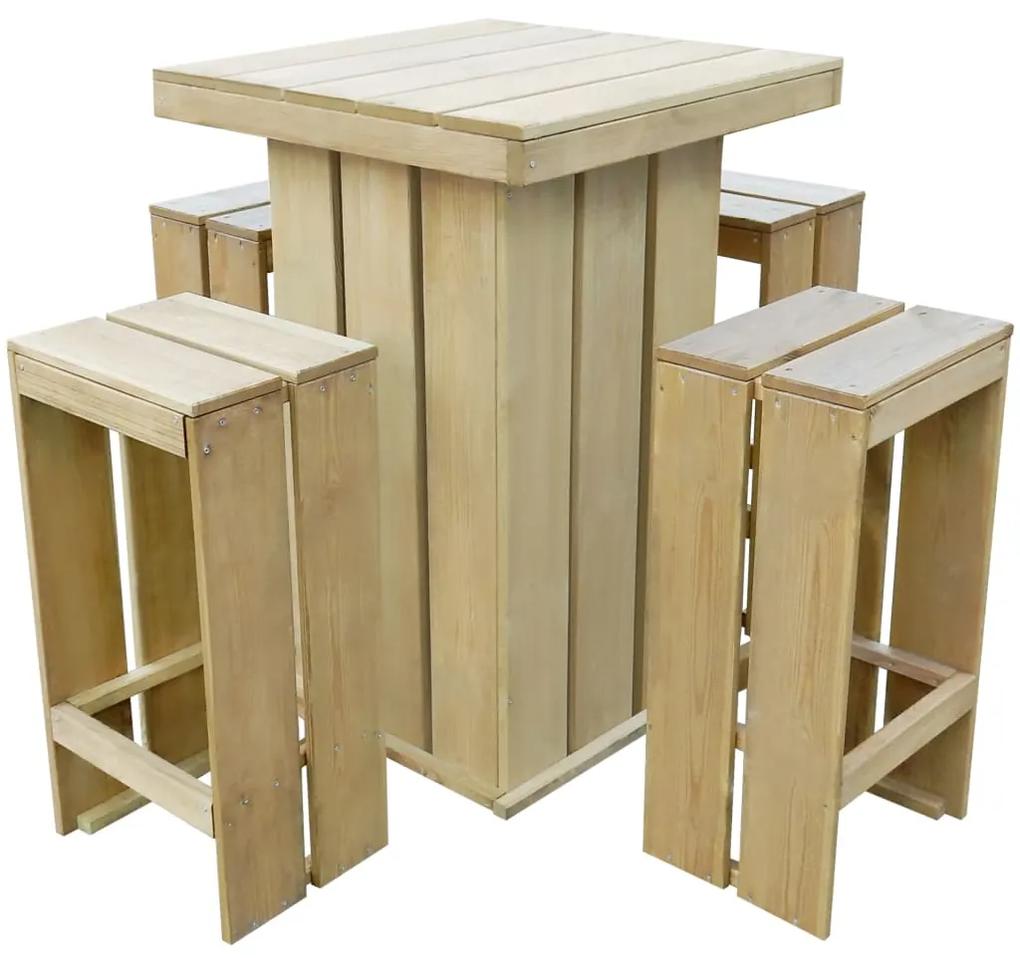 43263 vidaXL Set mobilier de exterior, 5 piese, lemn de pin tratat