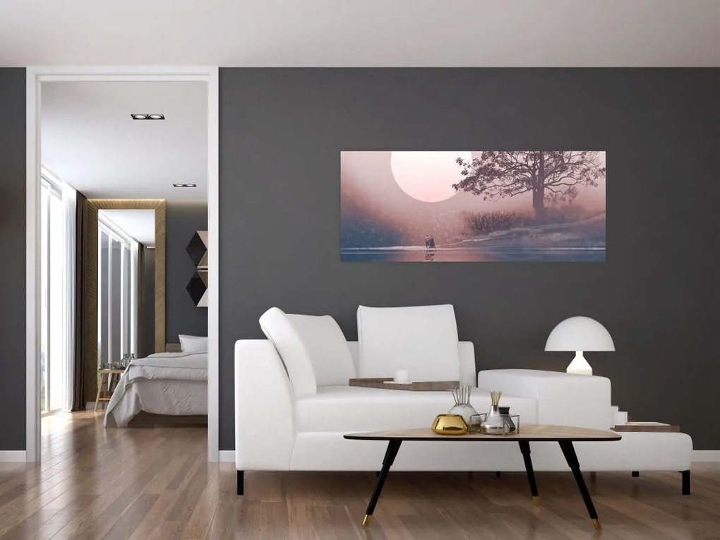 Tablou Perechea îndrăgostită (120x50 cm)