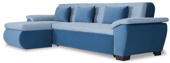 Coltar Extensibil Stanga Novara, Albastru, 309 x 172 x 90 Cm