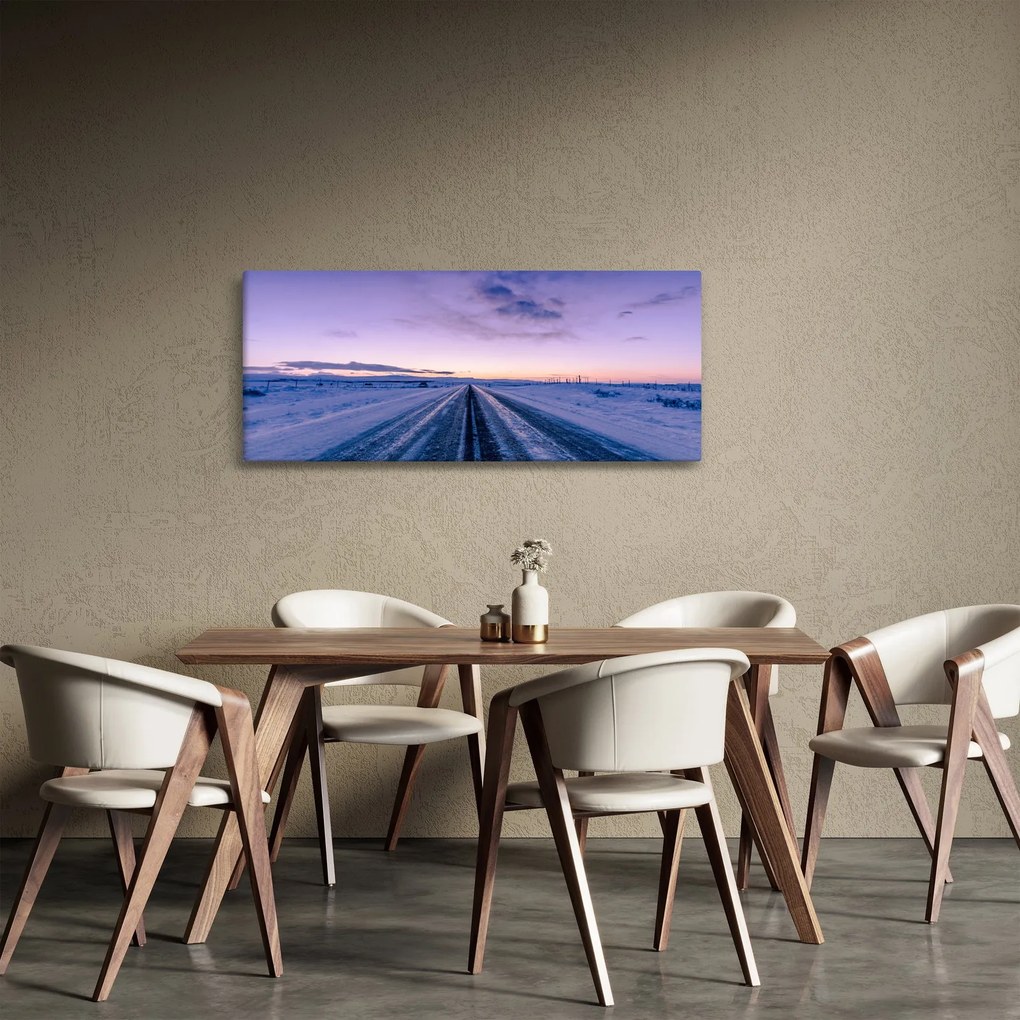 Tablou - autostrada iarna (120x50 cm)