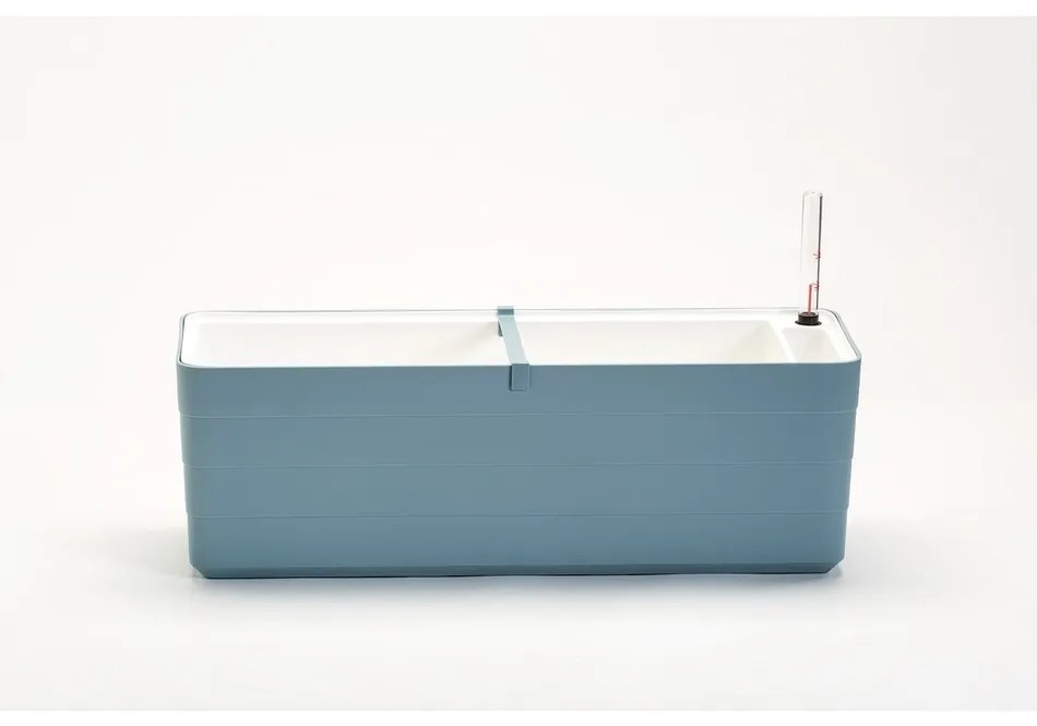 Ghiveci cu auto-irigare Berberis 60, grialbastru + alb, 60 cm