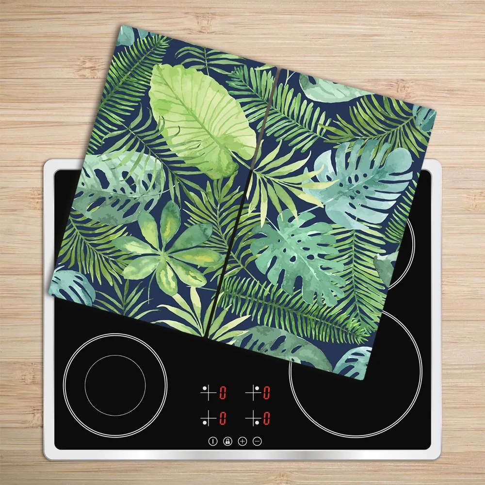 Tocator din sticla frunze tropicale
