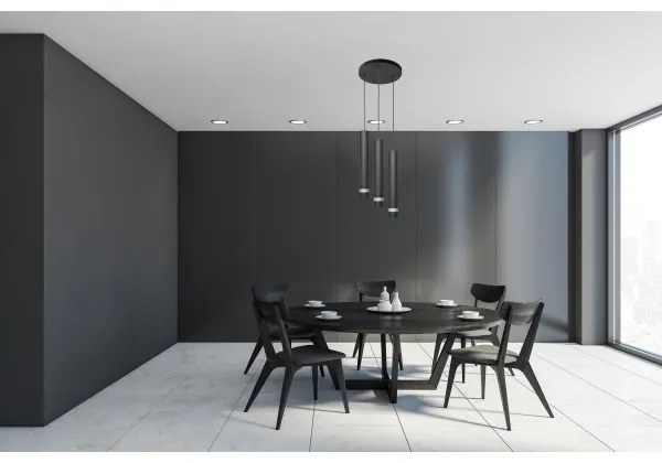 Lustră LED pe cablu TUBA 3xGU10/4,8W/230V neagră/crom