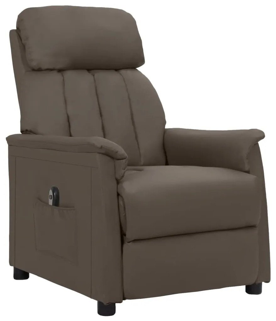 3098496 vidaXL Fotoliu rabatabil electric, gri, piele ecologică