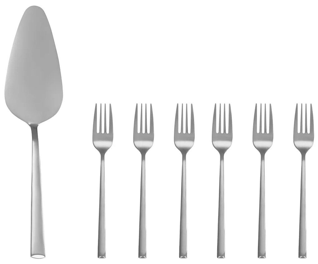 Set tacamuri inox servire desert, 7 piese, Como Silver