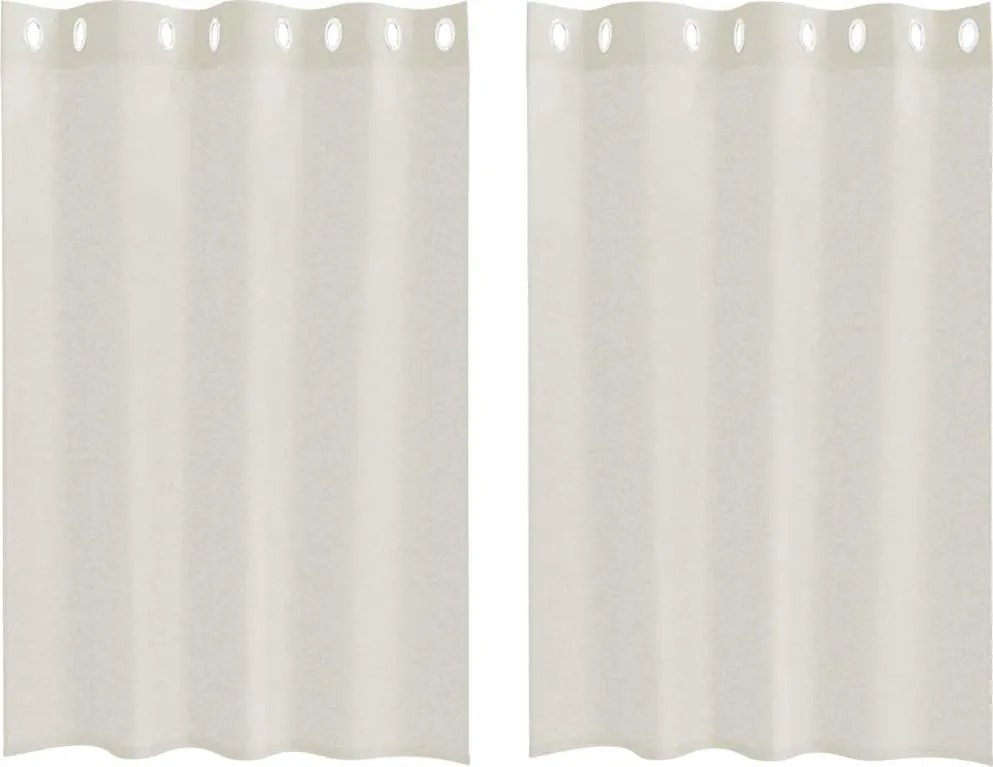 vidaXL Cortină din Voile cu perdele 2 pcs Crem 140 x 140 cm Poliester