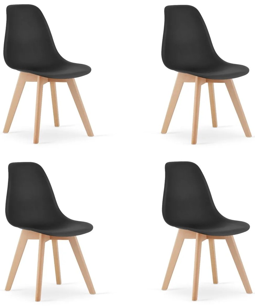 Set 4 bucati scaune de dining KITO negre