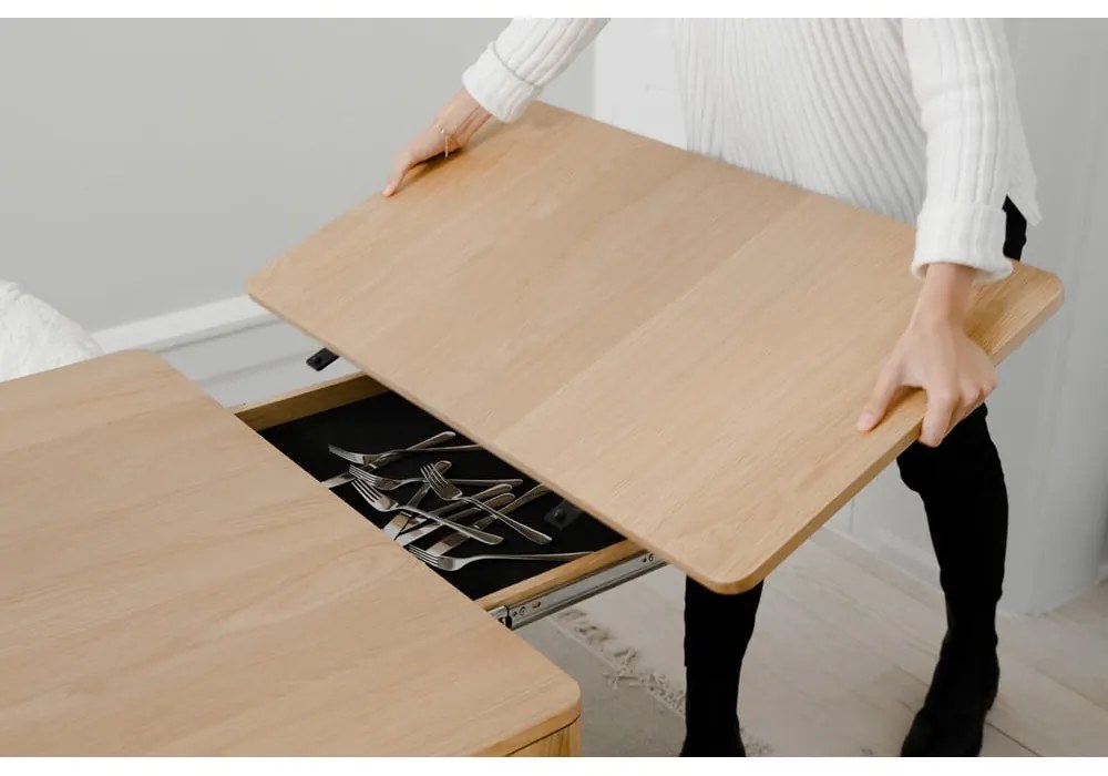 Masă de dining extensibilă din lemn masiv de stejar 90x200 cm Heart'n'Soul – UMAGE