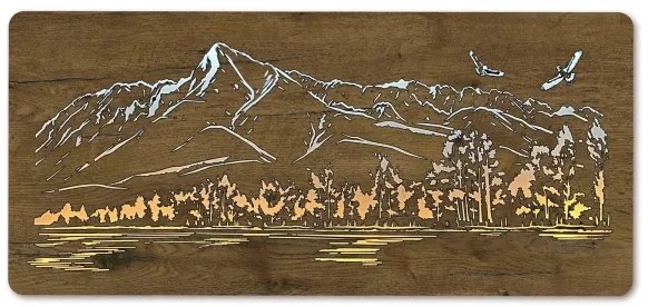 Li-Go 5589/A/DUB2 - Decorațiune LED de perete, 10 W, 5 V, 30000 mAh, 110 x 50 cm, finisaj stejar