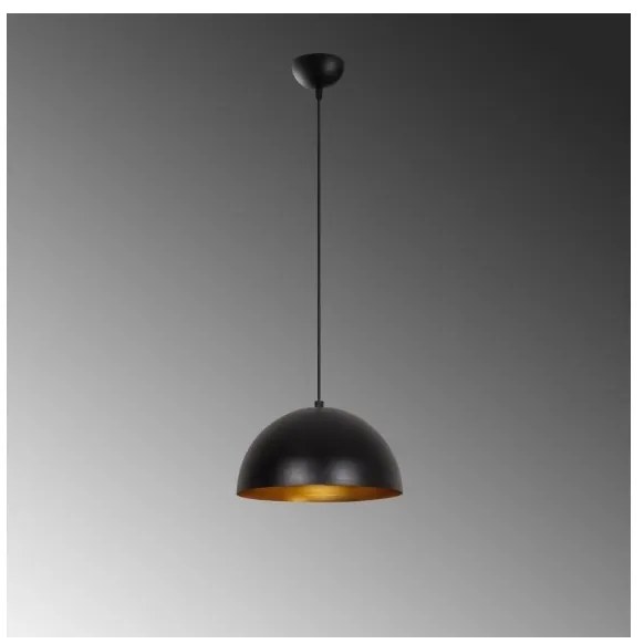 Pendul pe cablu SIVANI 1xE27/40W/230V Ø 30 cm negru/cupru