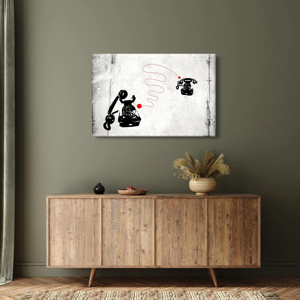 Tablou - Desen de telefon în stilul lui Banksy (90x60 cm)