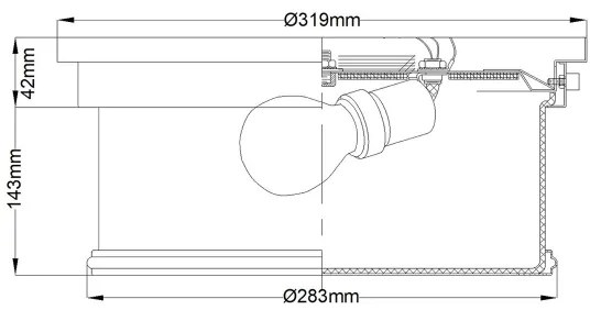 Feiss FE-PAYNE-F-BATH - Plafonieră de baie PAYNE 2xE27/60W/230V IP44