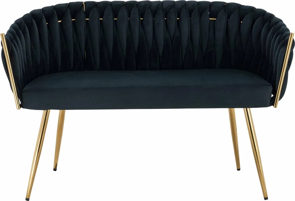 HR750 Neagră din Caifea Canapea cu Picioare Aurii