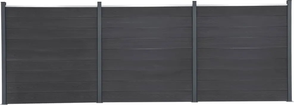 vidaXL Set panouri pentru gard, gri, 526x186 cm, WPC