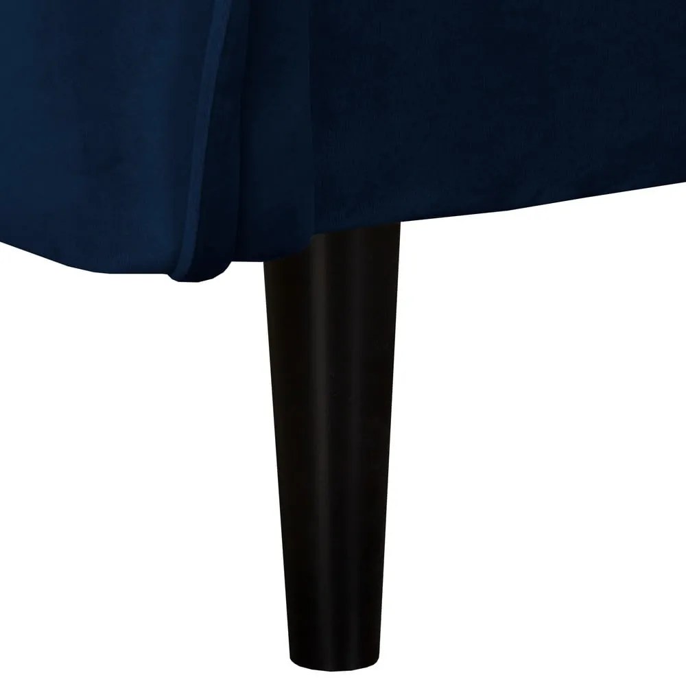 Canapea albastru-închis cu tapițerie din catifea 138 cm Juli – Ropez