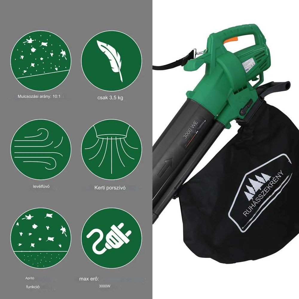 Deuba Aspirator electric de frunze 3 in 1