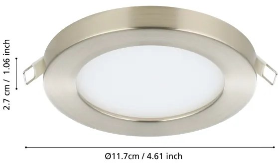 Eglo 900933 - Corp de iluminat încastrat FUEVA FLEX LED, 5,5 W, 230 V, 3000 K, crom