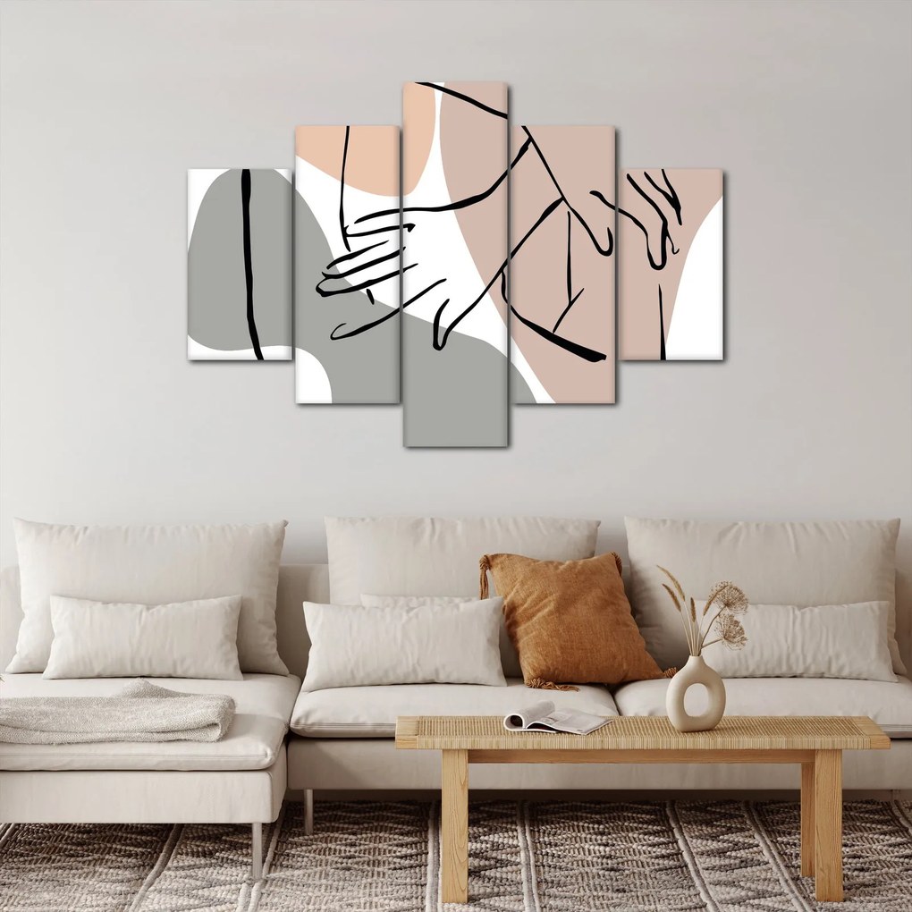 Tablou - Femeie corp linie de artă N⁰2 (150x105 cm)