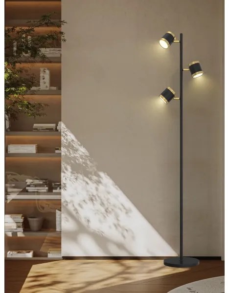 Lampadar LED dimabil Wofi 3003-304S TOULOUSE LED/21W/230V negru/auriu