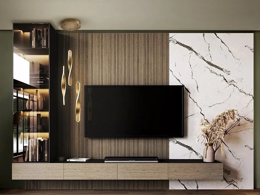 Lustra LED suspendata design modern Twist auriu