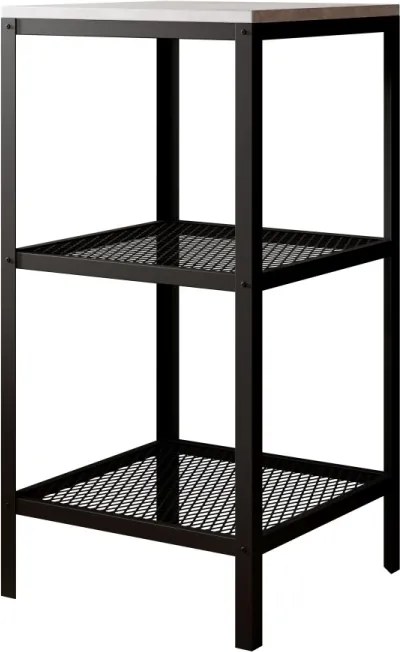 Raft metalic pentru carti, 40x80x40 cm, Rolin 2, ADRK Furniture (Culoare: Alb / Alb Mat)