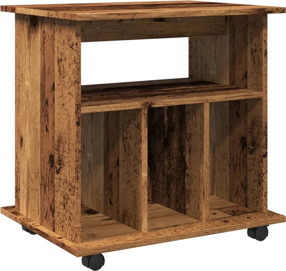 vidaXL Dulap cu roți, lemn vechi, 60x45x60 cm, lemn prelucrat