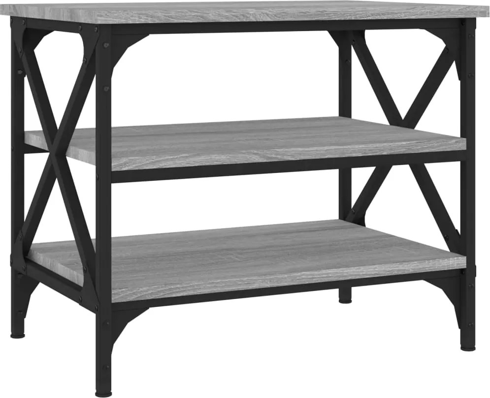 vidaXL Măsuță laterală, gri sonoma, 55x38x45 cm, lemn prelucrat