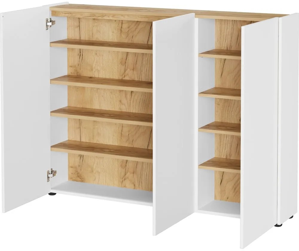 Dulap alb cu aspect de lemn de stejar 138x105x25 cm Libbiano – Germania