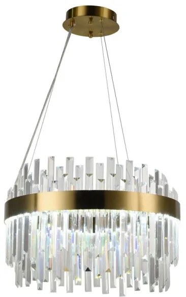 Lustră LED dimabilă pe cablu LED/70W/230V 3000-6500K auriu + telecomandă