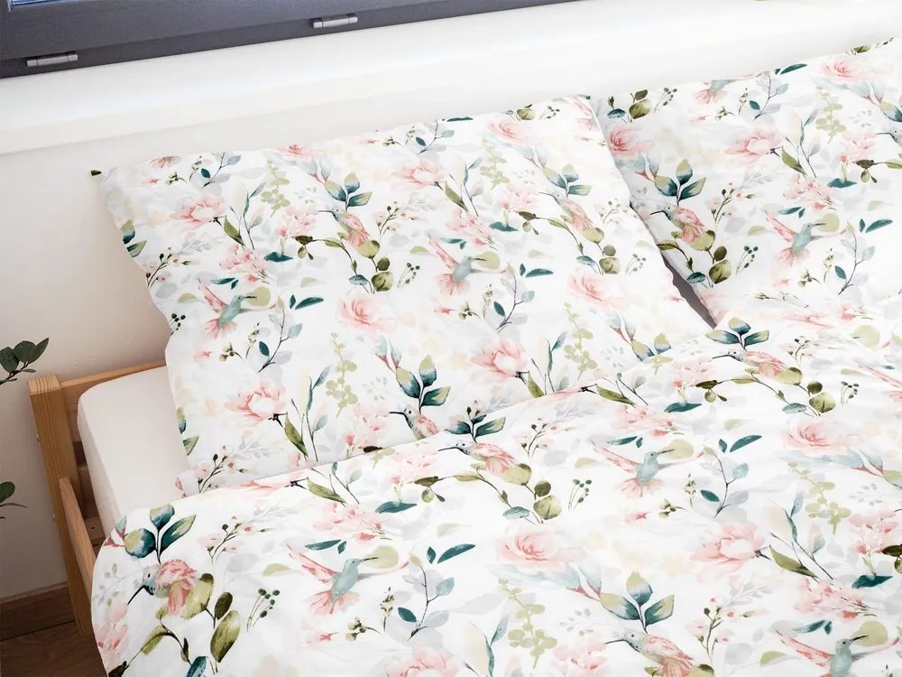 Lenjerie de pat din bumbac FLORI ROZ