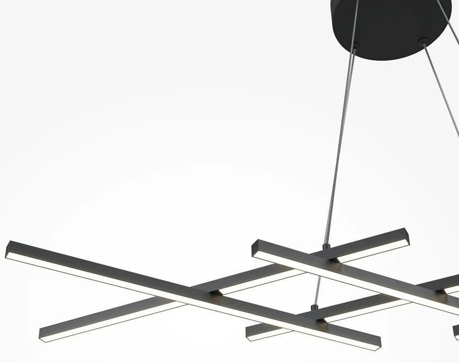Lustra LED suspendata design geometric Halo negru