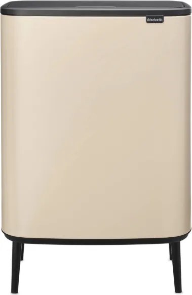 Cos de gunoi Brabantia Bo Touch Hi 1010457, 60 l, Manere laterale, Picioare reglabile, Bej