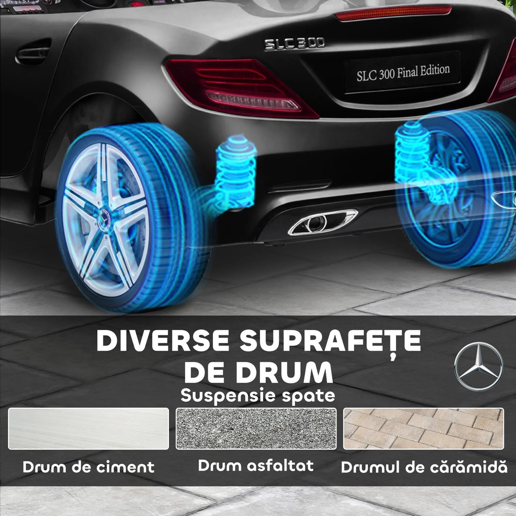 AIYAPLAY Mașină Electrică pentru Copii 3-6 Ani cu 2 Motoare, Telecomandă și Design Sportiv, Dimensiuni 107x62,5x44 cm, Negru | Aosom Romania