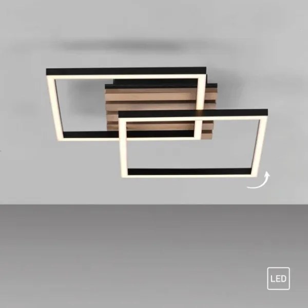 JUST LIGHT. 14053-79 - Plafonieră LED AKUSTIKA LED/15W/230V, stejar/negru