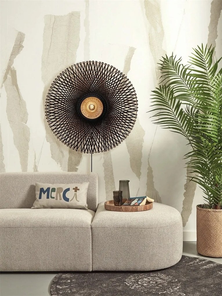 Aplica de perete eco din bambus Kalimantan 87cm nat/bl