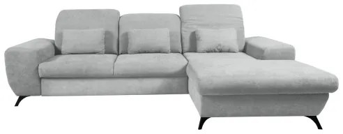 Colțar extensibil ALTA, tapițat, cu spațiu de depozitare, tip L, partea dreaptă, gri