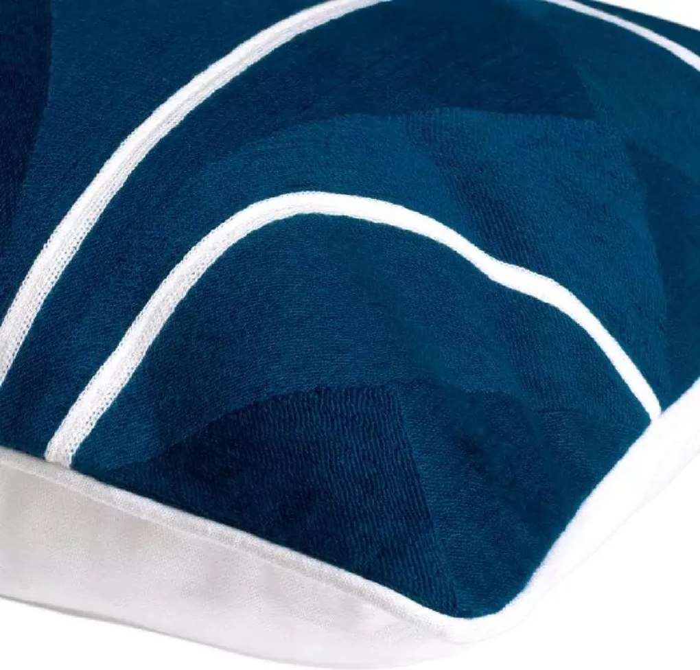 Perna decorativa design LUX Sabrosa 50x50cm, albastru/ alb