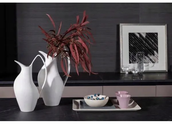 Vază ceramică albă, 33 x 17 x 19 cm