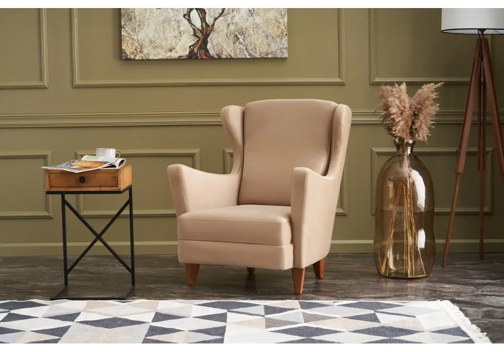 Fotoliu wing bej Lola Brejer – Artie