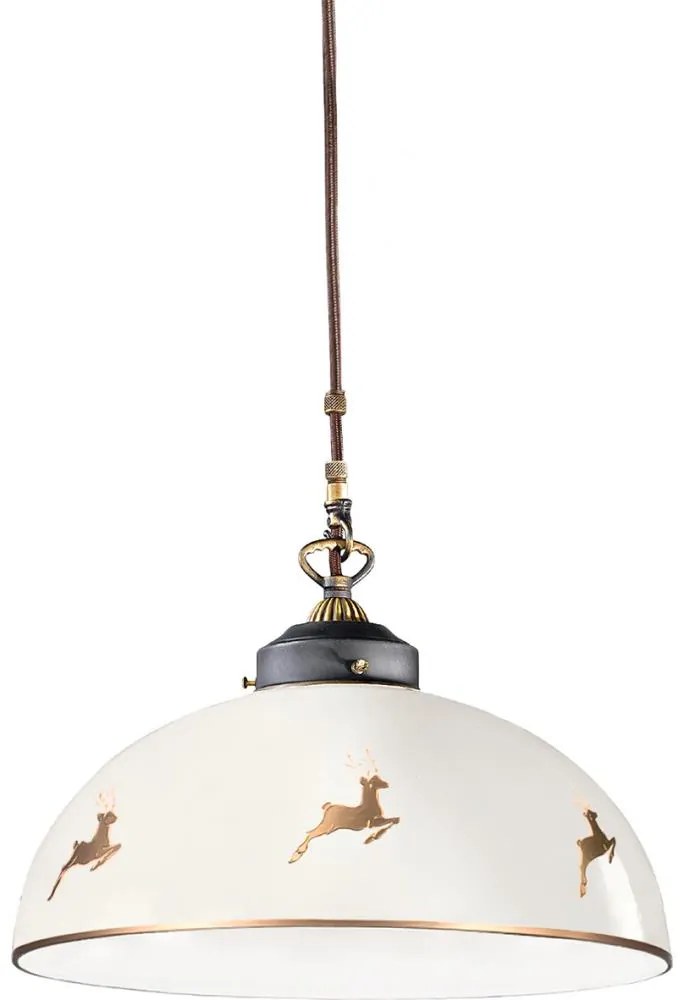 Kolarz NONNA 731.32.152 - Lustra pe cablu, 1xE27/75W/230V, diametru 36 cm, rose gold cu motive de cerb