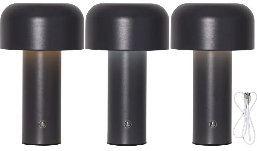 Veioză gri LED (înălțime 21,5 cm) Bobby – Star Trading