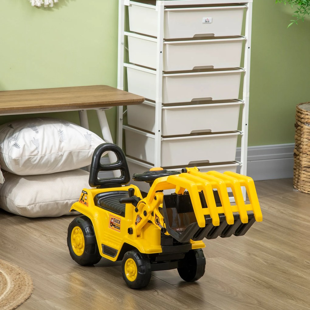 Excavator HOMCOM, Tractor de plimbare cu depozitare sub scaun, roti cu banda de rulare | Aosom Romania