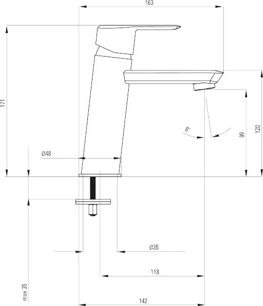 Arnika Gold Baterie lavoar finisaj auriu Deante BQA_Z20M