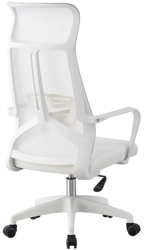 RESIGILAT- Scaun ergonomic, spatar mesh, inaltime reglabila, spatar inalt, Alb